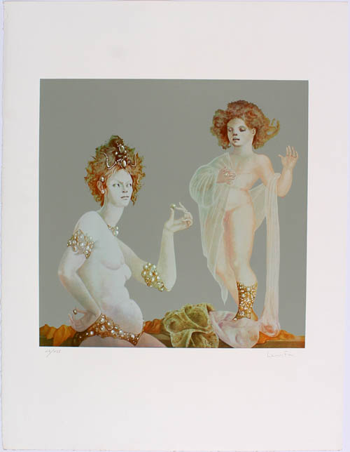 Leonor Fini - Les Lecons Plate 05 - Lecon de Rhetorique (The Lesson of Rhetoric) - 1976 color serigraph
